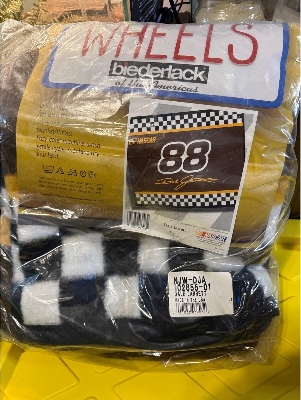 Biederlack NASCAR Dale Jarrett 88 Checkered Flag Throw Blanket
